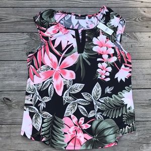 Cap-Sleeve Floral Top